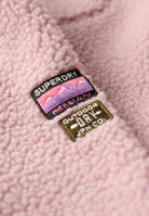 Superdry Ladies Outdoor Full Zip Fleece-Dusky Pink Dusky Pink flat front view