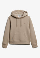 Superdry Ladies Ladies Essential Logo Cobblestone Grey Embroidered Hoodie Cobblestone Grey front view