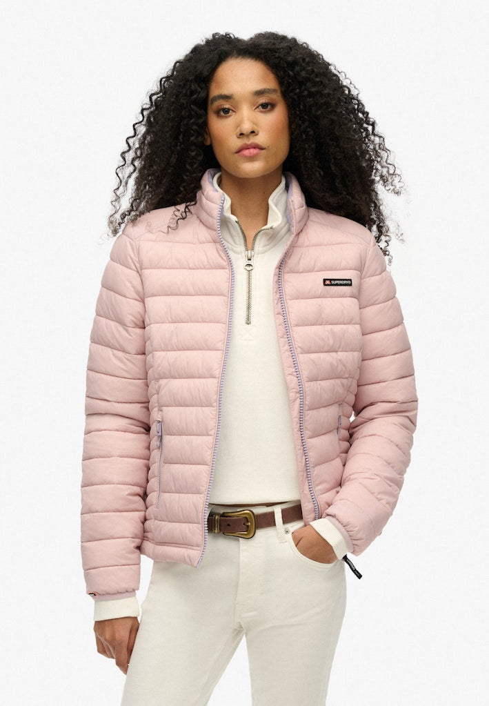 Superdry Ladies Fuji Lite Padded Jacket-Dusty Pink Dusty Pink front view