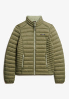 Superdry Ladies Fuji Lite Padded Jacket-Dusty Olive Green Dusty Olive Green flat front view