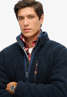 SUPERDRY Outdoor Full Zip Fleece-Eclipse Navy Eclipse Navy back view