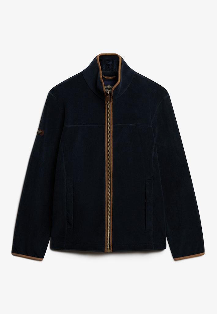 SUPERDRY Mens Estate Full Zip Fleece-Eclipse Navy ECLIPSE NAVY side view