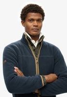 SUPERDRY Mens Estate Full Zip Fleece-Eclipse Navy ECLIPSE NAVY back view