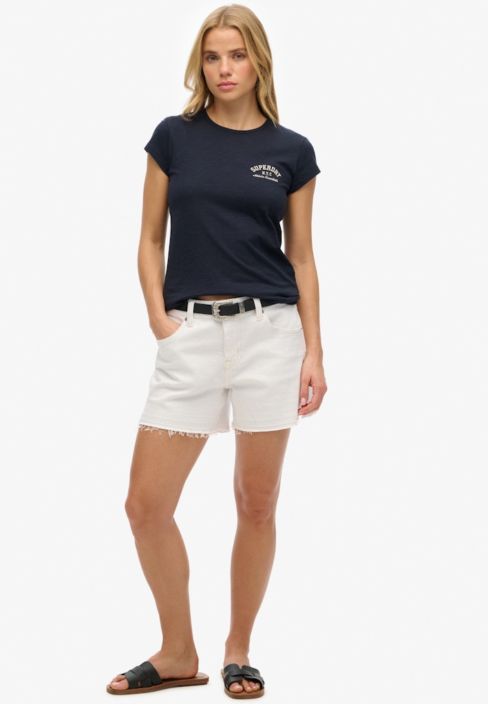 Athletic Essential Slub Tee-Eclipse Navy-Full model view