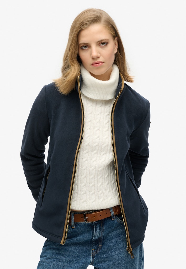 Estate Full Zip Fleece-Eclipse Navy-Zip open view