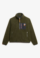 Superdry Ladies Vintage Retro Half Zip Fleece-Army Khaki Green Army Khaki Green back view