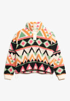 Superdry Ladies Super Soft Cream Terry Print Henley Cream Terry Print back view