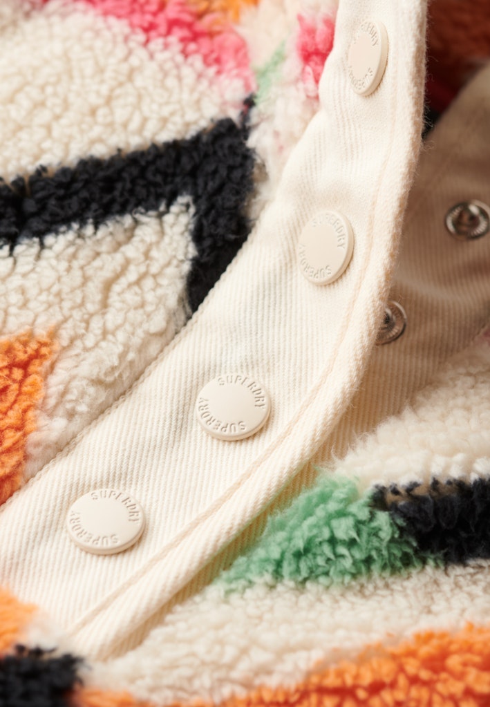 Super Soft Cream Terry Print Henley-Button fastening view