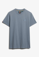 SUPERDRY Essential Logo Embroidered Tee-Washed Denim Washed Denim front view