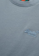 SUPERDRY Essential Logo Embroidered Tee-Washed Denim Washed Denim model front view
