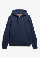 SUPERDRY Essential Logo Hoodie-Heritage Navy Marl Heritage Navy Marl New front view
