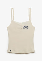 Superdry Ladies Athletic Embroider Button Cami-Off White Off White flat front view