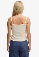 Superdry Ladies Athletic Embroider Button Cami-Off White Off White back view