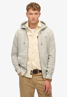 SUPERDRY Essential Logo Varsity Grey Grindle Zip Hoodie Varsity Grey Grindle front view