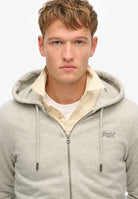 SUPERDRY Essential Logo Varsity Grey Grindle Zip Hoodie Varsity Grey Grindle detail view