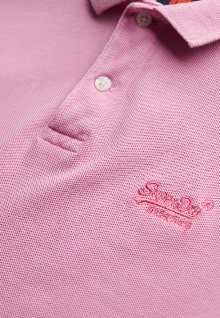 Men's Vintage Destroy Polo-Fuchsia Pink-Logo View