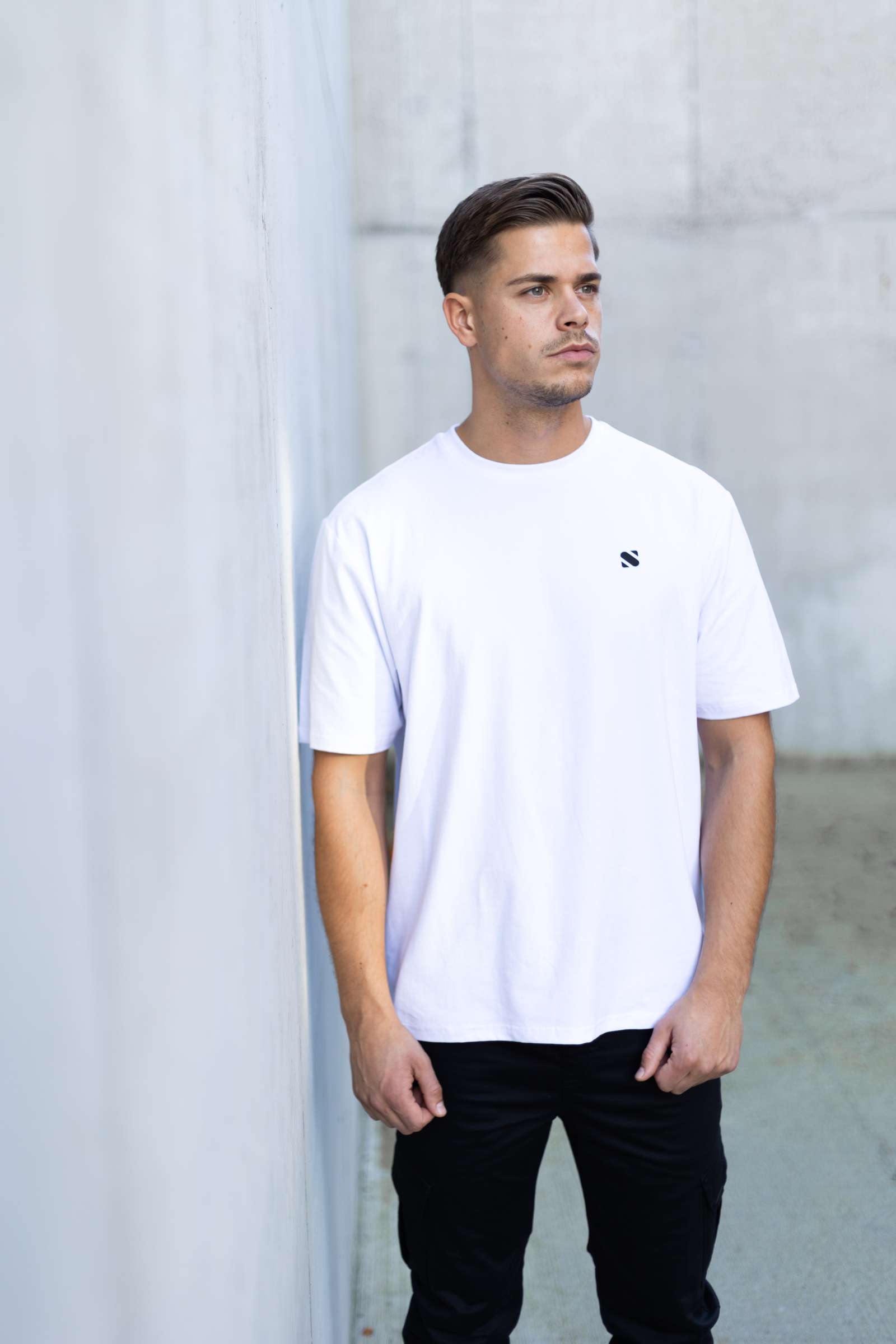 Supreme Being Atom Oversized White Tee White front view