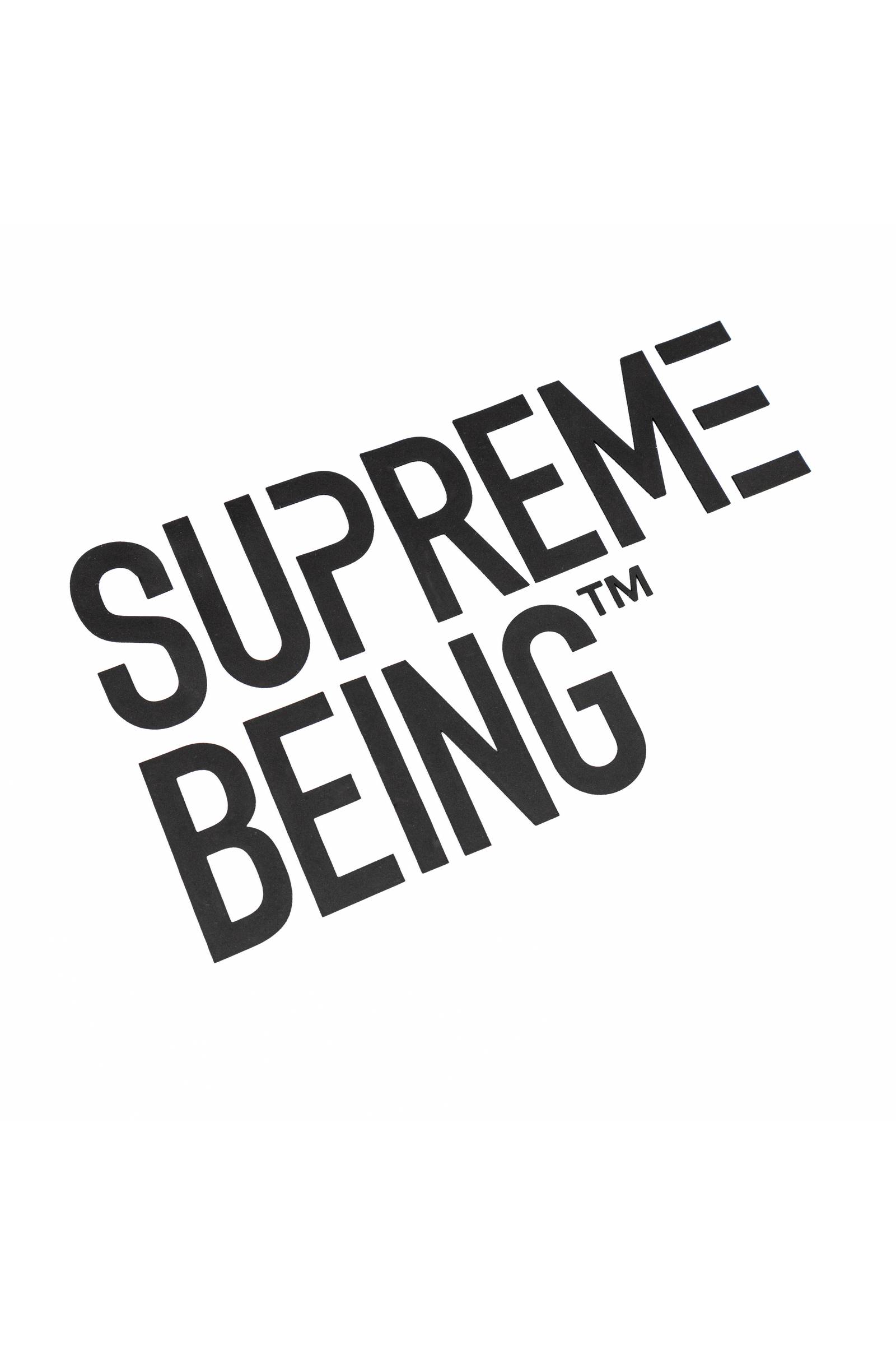 Supreme Being Atom Oversized White Tee White flat front view