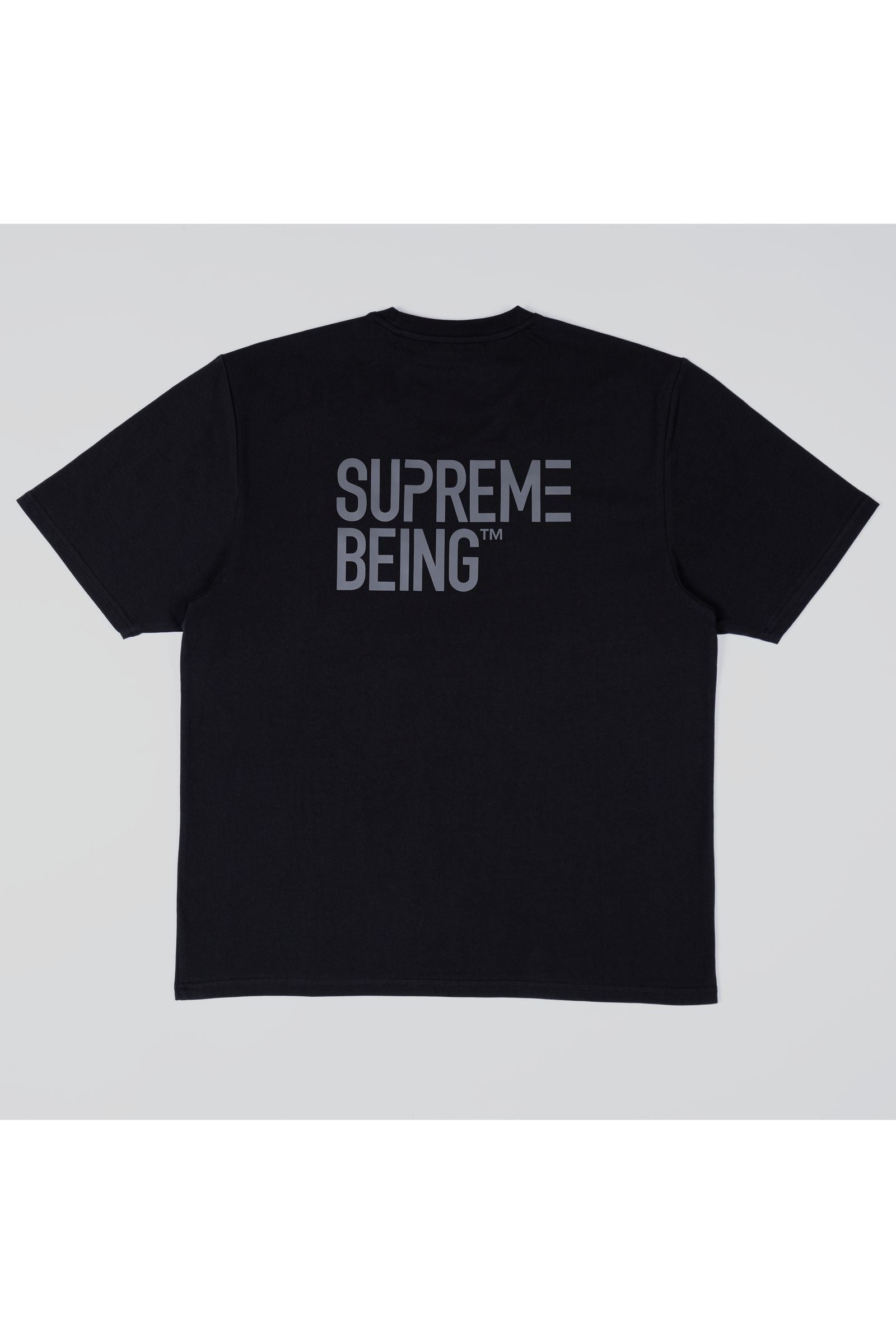 Supreme Being Atom Oversized Black T-Shirt Black model front view