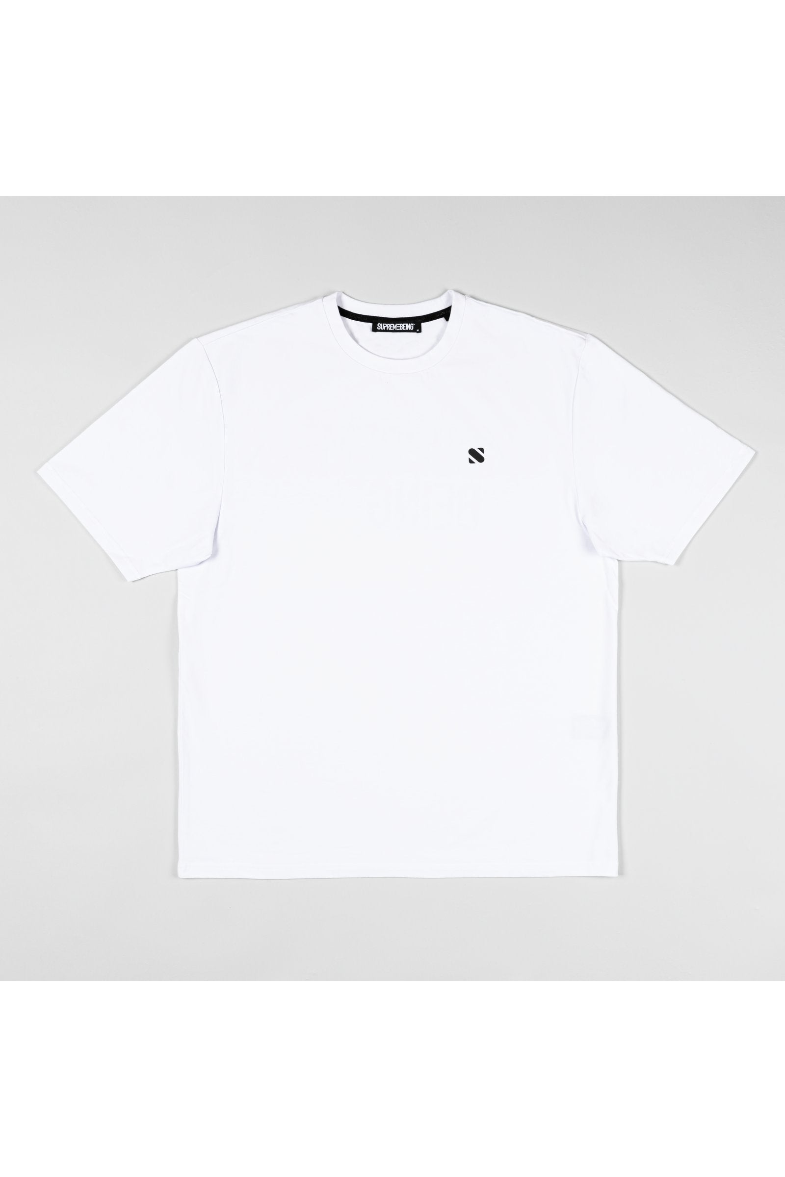 Atom Oversized White Tee-Front logo view