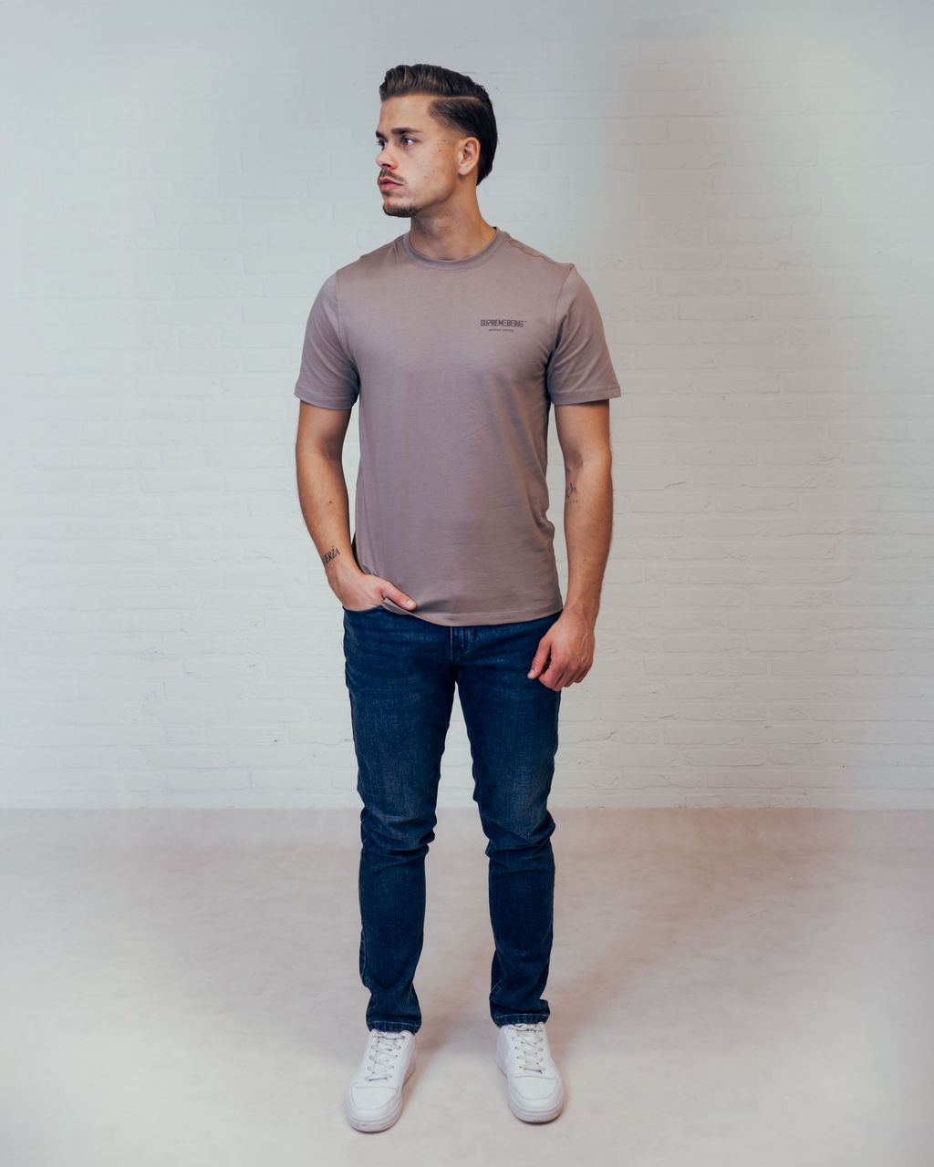 Supreme Being Altair T Shirt-Taupe, view 2
