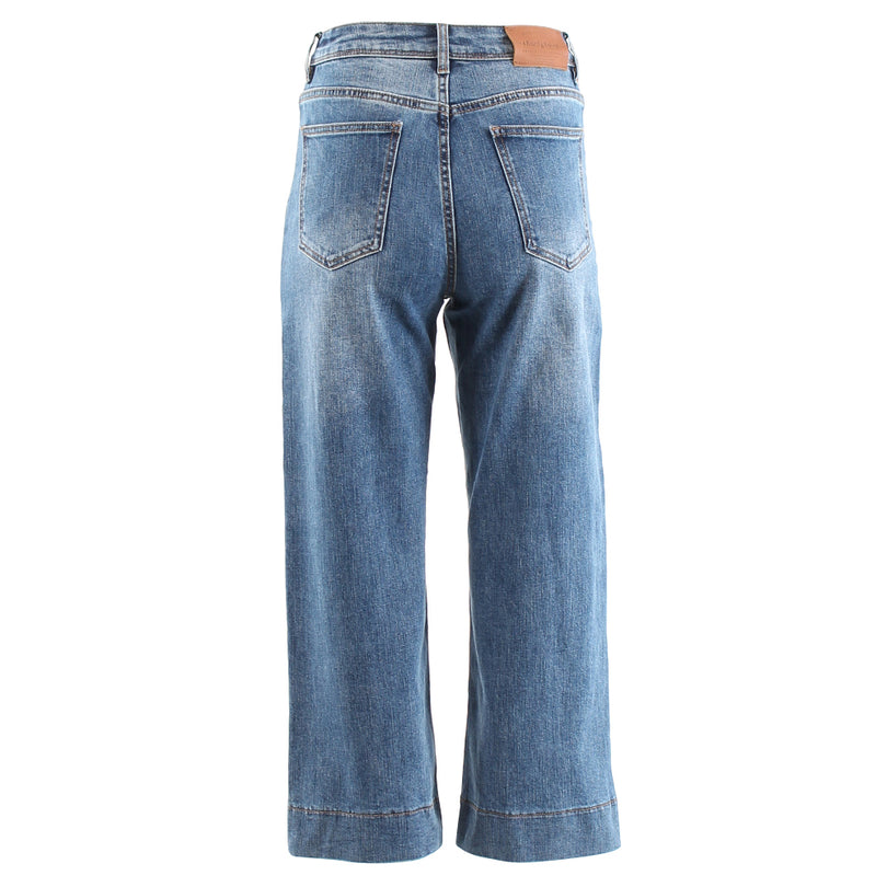 RANT & RAVE LADIES Tavie Mid Blue Crop Flare Jeans MID BLUE detail view