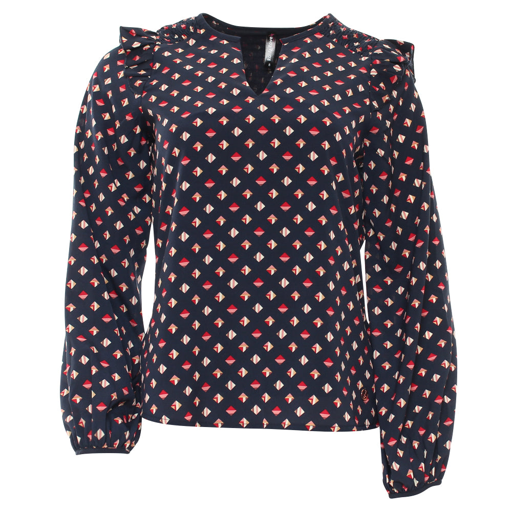 Ladies Taya Navy Top-Ghost Front View
