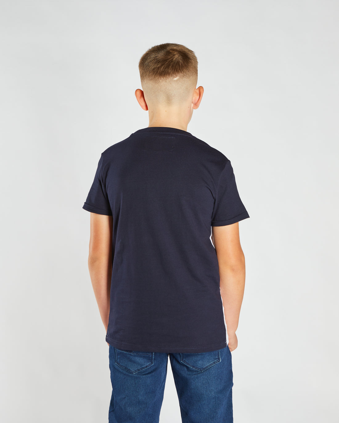 Boy's Tony Navy/Blue/White Tee-Back View