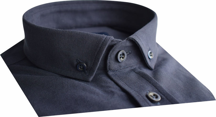 Navy button down stretch navy shirt collar detail