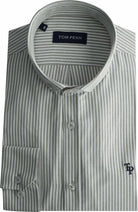tom penn Tom Penn Green Stripe Long Sleeve Shirt Green back view