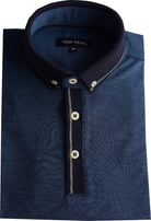 tom penn Tom Penn Blue Melange Polo BLUE front view