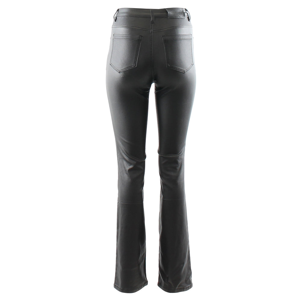 Ladies Trudy Leatherette Black Jean-Back View