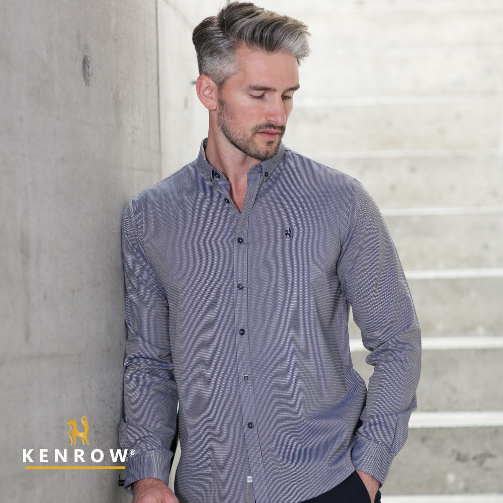 Kenrow Menswear Tate Navy Shirt Navy front view