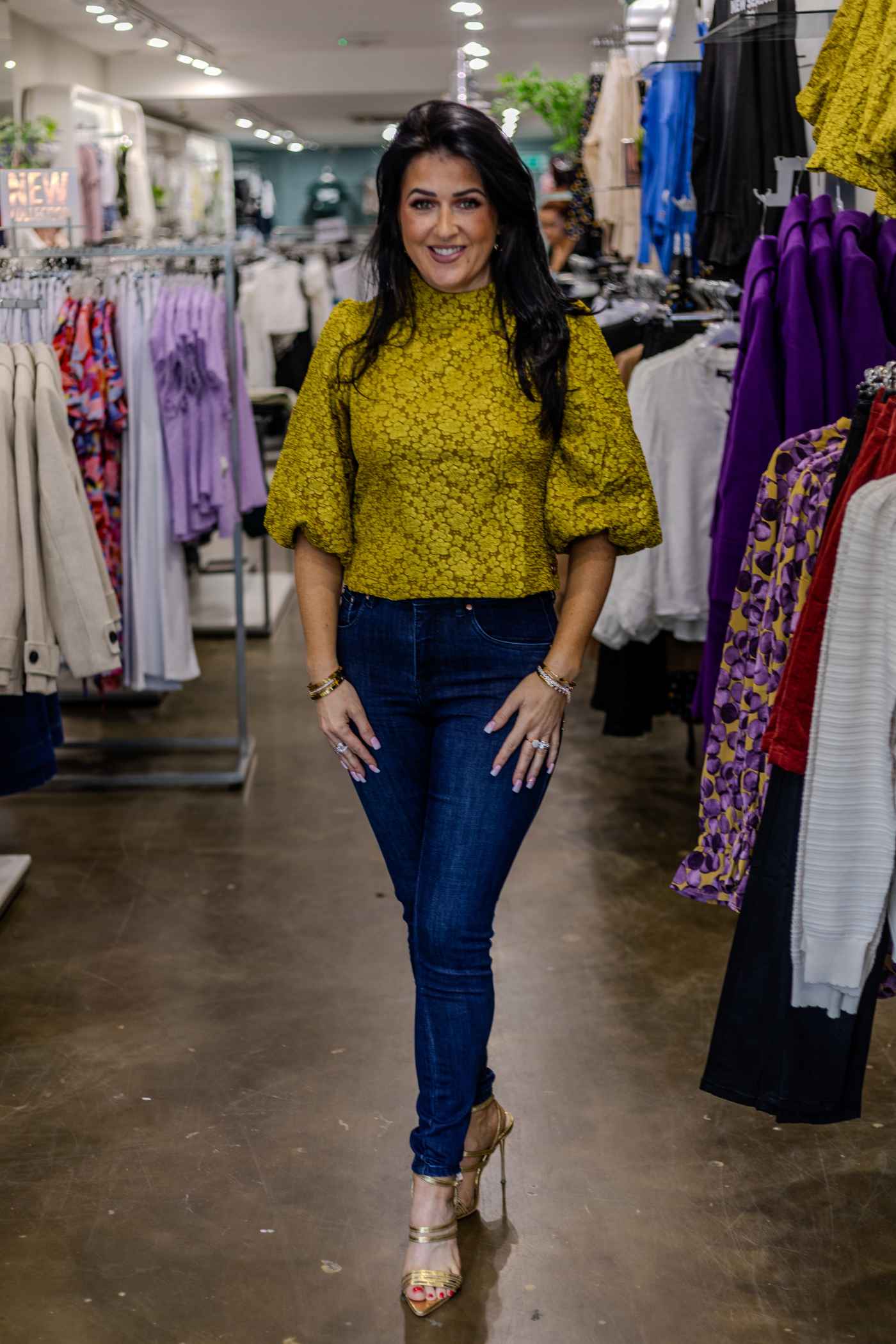 Tina in Philippa Green Top, Full Length Shot