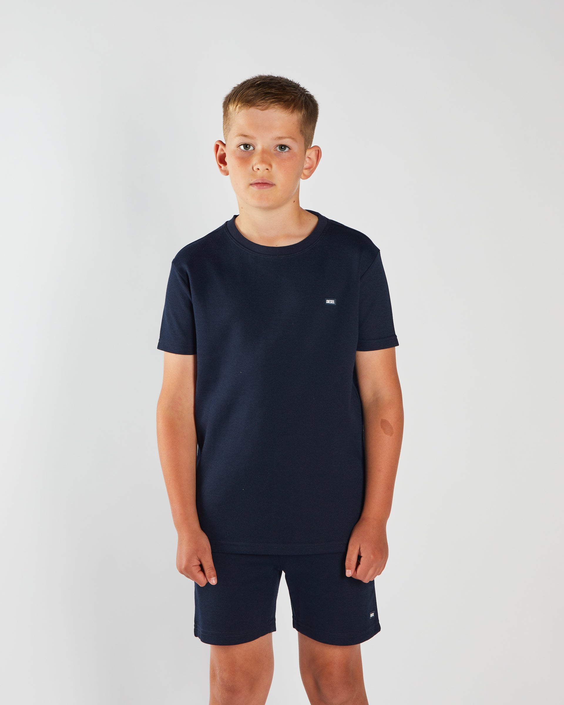 DIESEL KIDS Toby Textured Navy Tee Navy front view