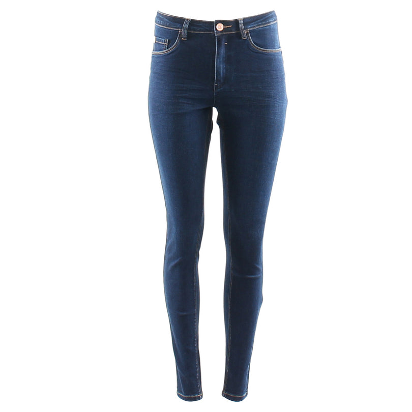 Skinny Blue jeans on a white background