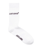 White sock with 'Jack & Jones' logo on a white background