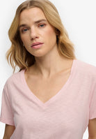 Superdry Ladies Studios Slub Emb Vee Tee-Pale Pink Pale Pink back view