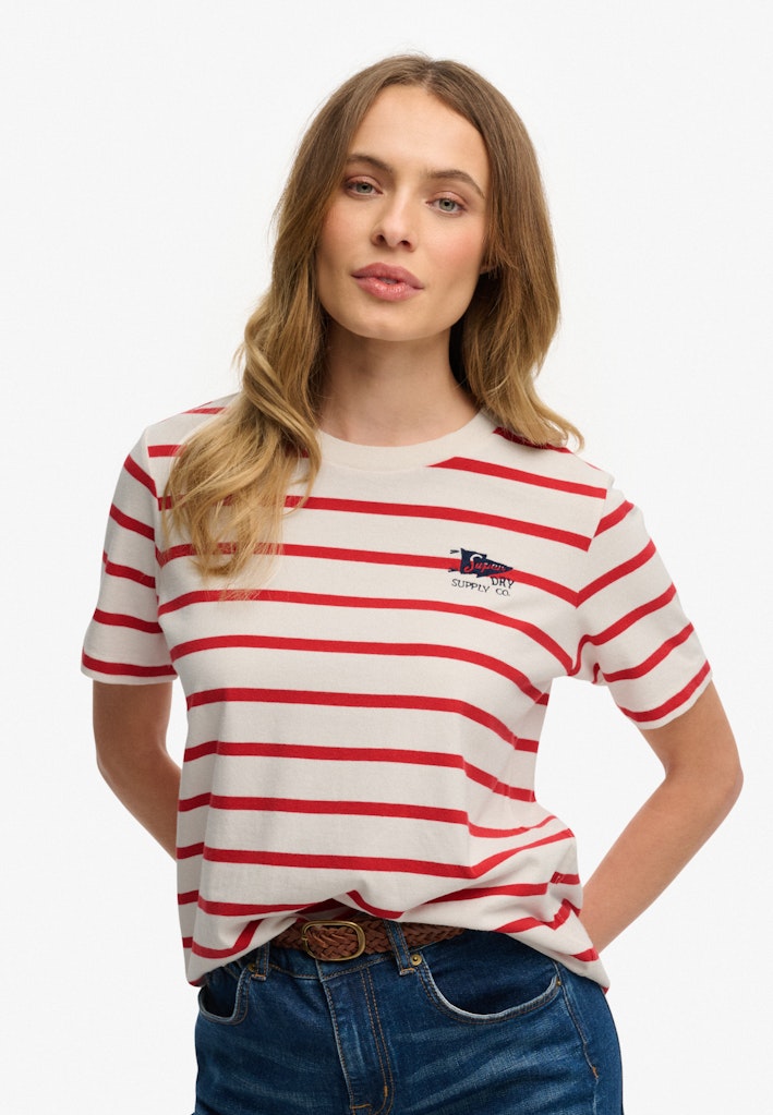 Front view of the Superdry Heritage Hamptons Stripe Tee (2)