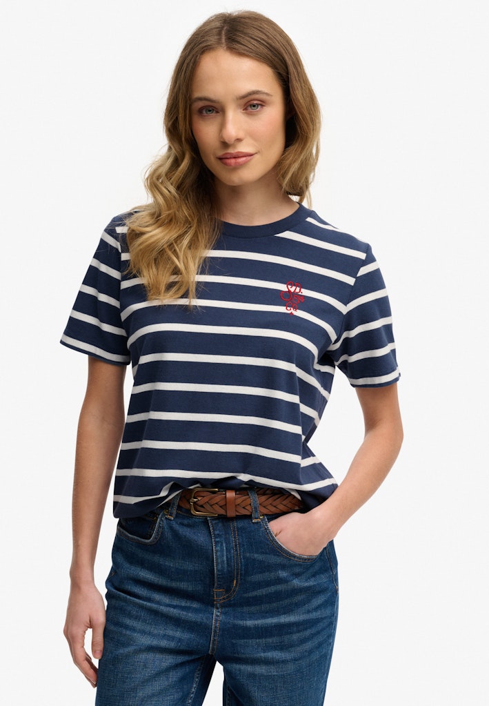 Front view of the Superdry Heritage Hamptons Stripe Tee (2)