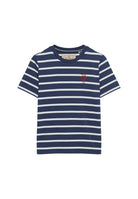 Superdry Ladies Heritage Hamptons Stripe Tee-Navy Stripe Navy Stripe close up view
