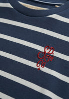 Superdry Ladies Heritage Hamptons Stripe Tee-Navy Stripe Navy Stripe full front view