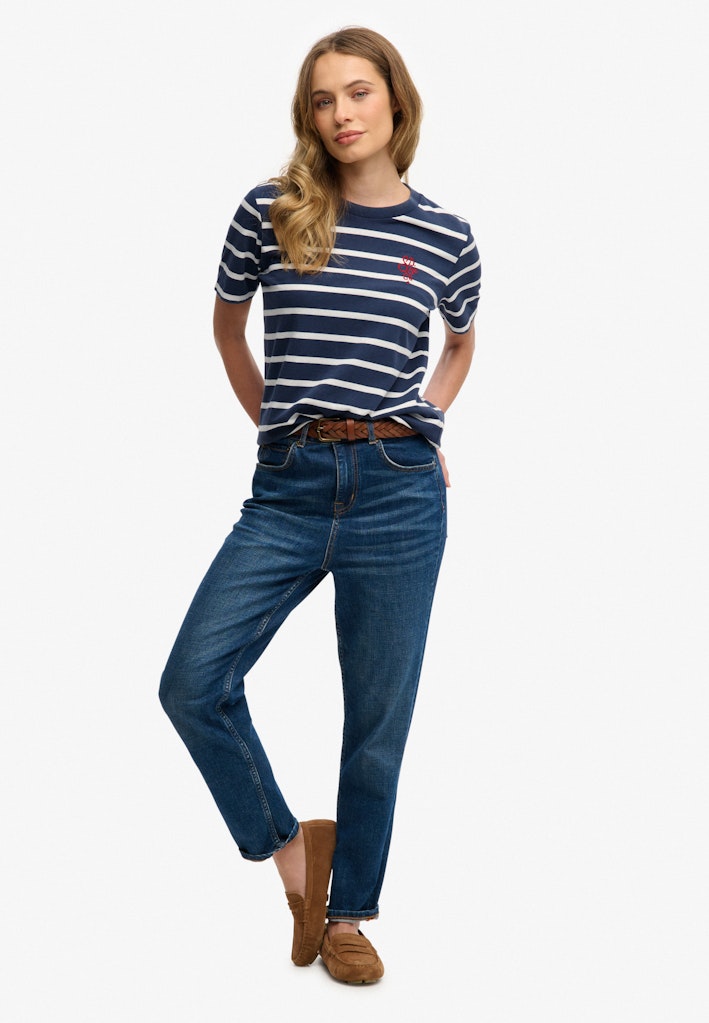 Front view of the Superdry Heritage Hamptons Stripe Tee (6)