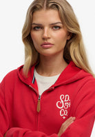 Superdry Ladies Heritage Hamptons Ziphood-Varsity Red Varsity Red detail view