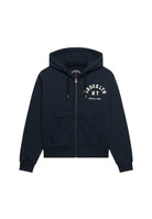 Superdry Ath Essential Relaxed Crop Ziphood in Eclipse Navy angled view