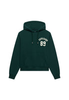 Superdry Ath Essential Applique Crop Hood in Enamel Green angled view