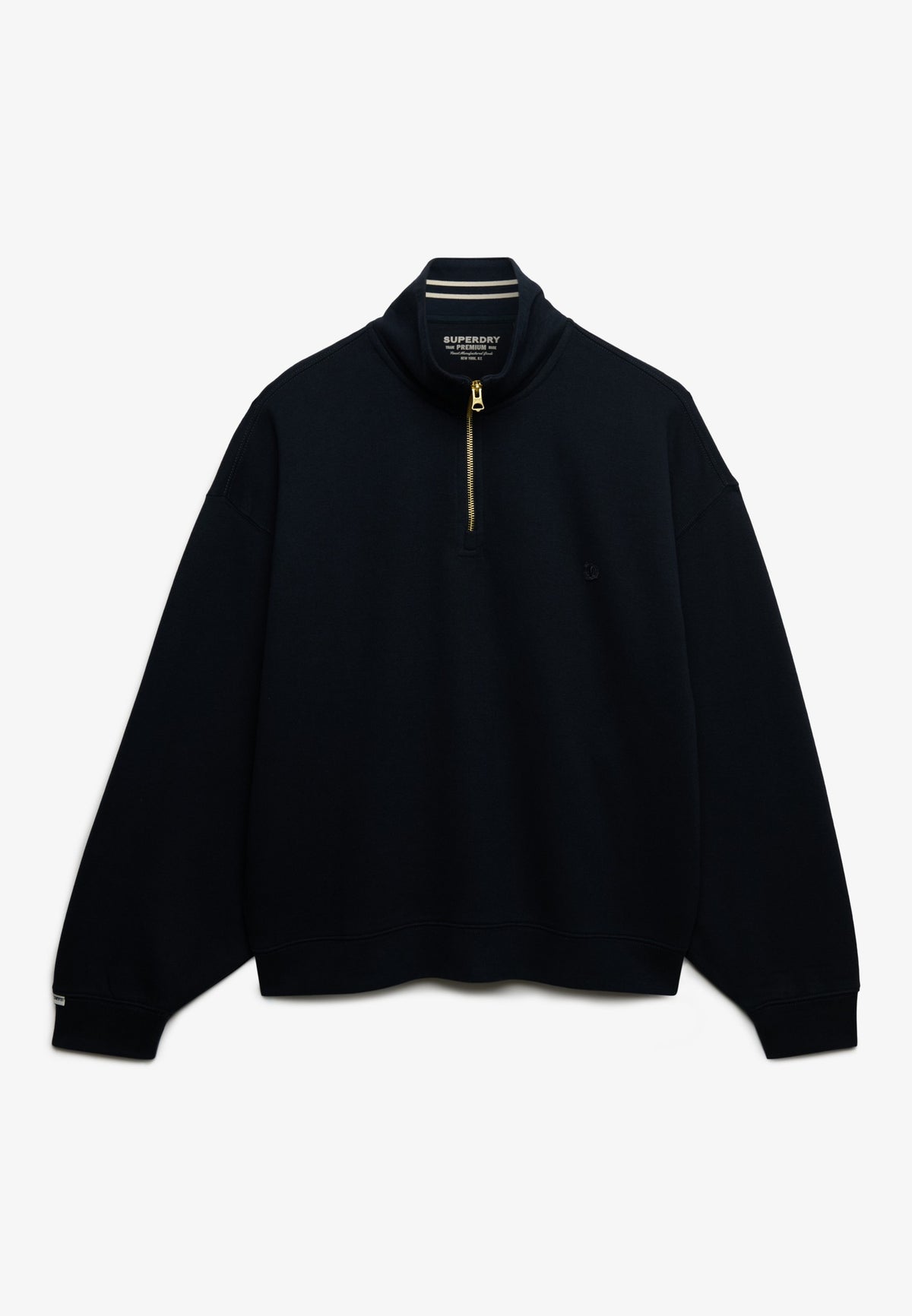 Superdry Monogram Half Zip Sweatshirt in Eclipse Navy front view