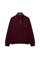 Superdry Monogram Half Zip Sweatshirt in Port Red angled view