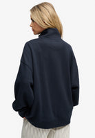 Superdry Monogram Half Zip Sweatshirt in Eclipse Navy back view on model