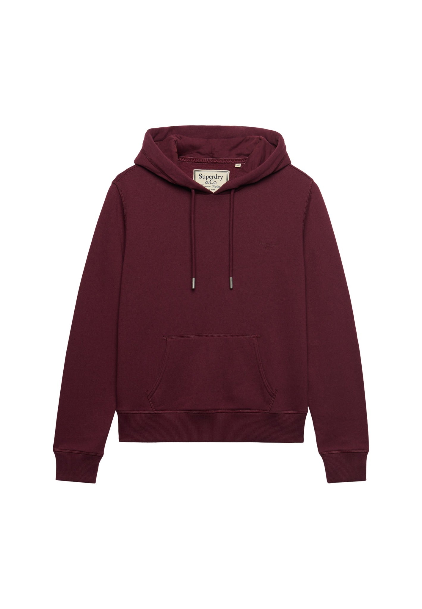 Superdry Signature Embroidered Hood in Port Red angled view